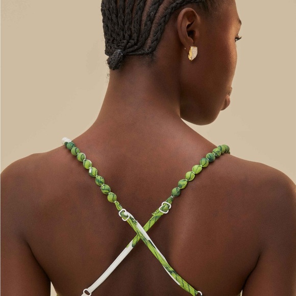 NWT FARM Rio Off-White Palm Fan Midi Dress - Picture 4 of 4